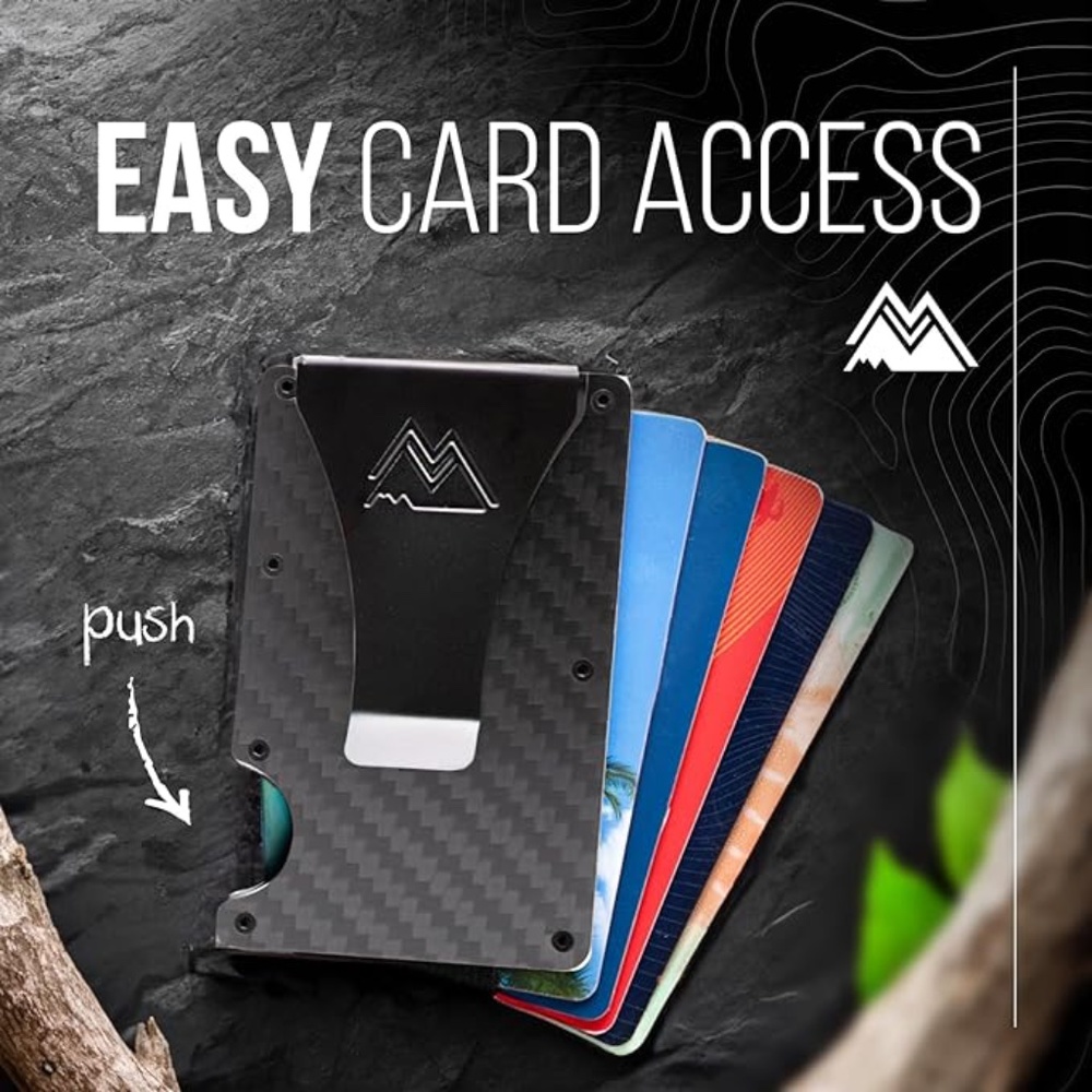 New Minimalist Slim RFID Metal Black Wallet, Credit Card Holder & Money Clip - Picture 6 of 6